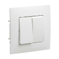 Legrand - Interruptor duplo č. 5 com moldura NILOE branco