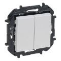 Legrand - Interruptor duplo de escada n.º 6+6 sem moldura NILOE STEP branco