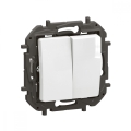Legrand - Interruptor duplo de série č. 5 sem moldura NILOE branco