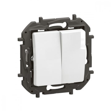 Legrand - Interruptor duplo de série č. 5 sem moldura NILOE branco