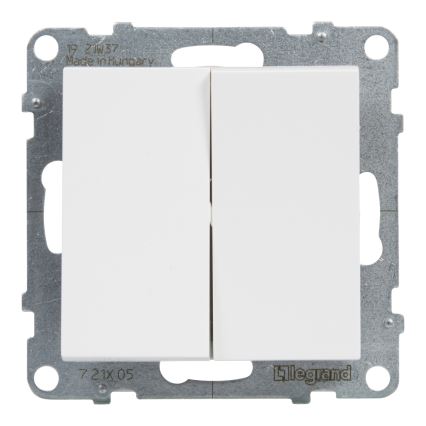 Legrand - Interruptor duplo de série č. 5 sem moldura SUNO branco