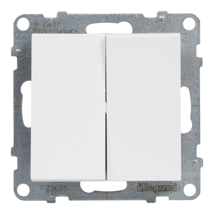 Legrand - Interruptor duplo de série č. 5 sem moldura SUNO branco