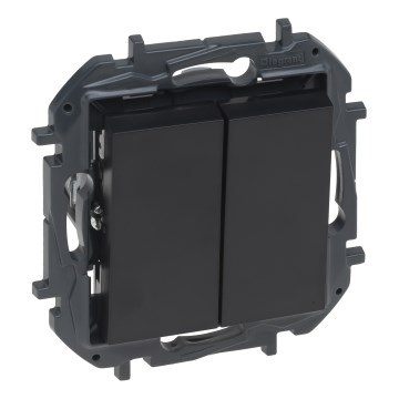Legrand - Interruptor duplo em série č. 5 sem moldura NILOE STEP preto