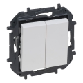 Legrand - Interruptor duplo em série n.º 5 sem moldura NILOE STEP branco