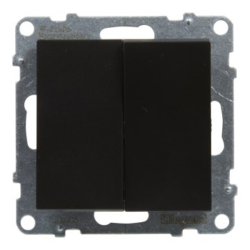 Legrand - Interruptor duplo sem moldura n.º 5 SUNO preto