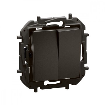 Legrand - Interruptor duplo série n.º 5 sem moldura NILOE preto