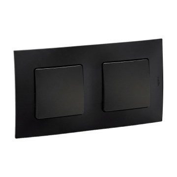Legrand - Interruptor unipolar duplo n.º 1 com moldura NILOE preto
