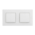 Legrand - Interruptor unipolar duplo n.º 1 com moldura NILOE STEP branco