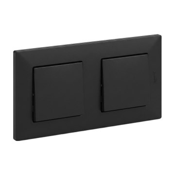 Legrand - Interruptor unipolar duplo n.º 1 com moldura NILOE STEP preto