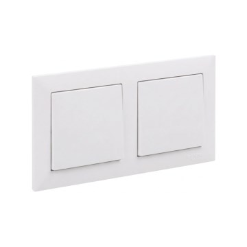 Legrand - Interruptor unipolar duplo n.º 1 com moldura SUNO branca