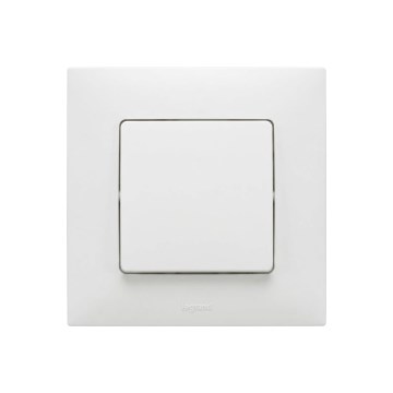 Legrand - Interruptor unipolar n.º 1/0 com moldura NILOE branca