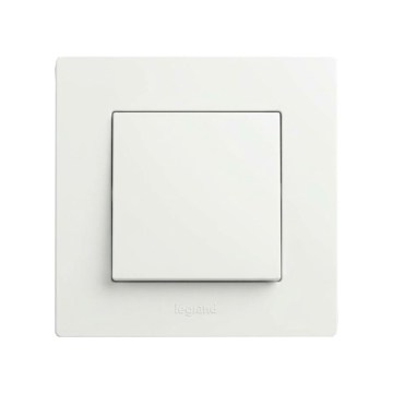 Legrand - Interruptor unipolar n.º 1/0 com moldura NILOE STEP branca