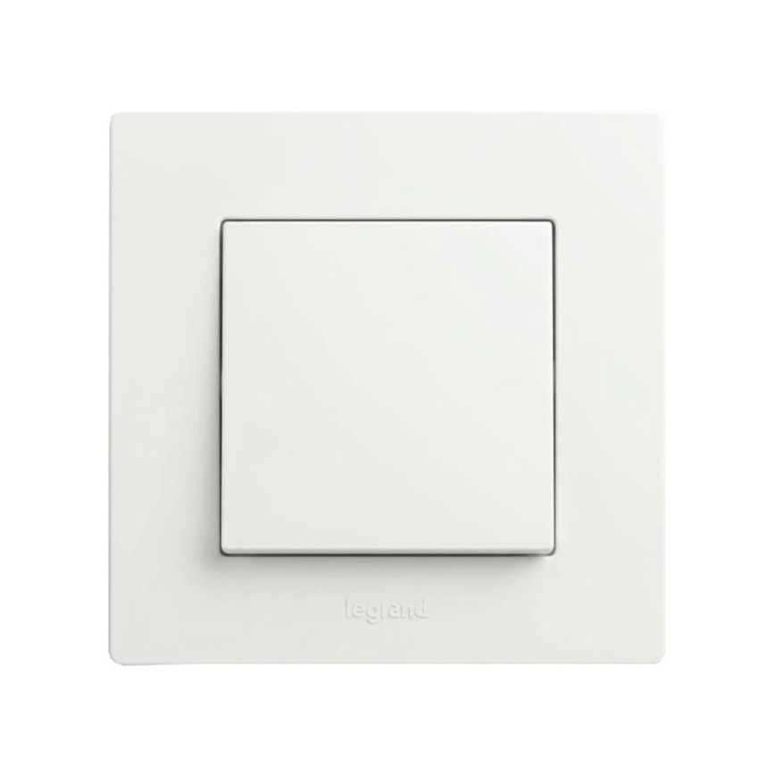 Legrand - Interruptor unipolar n.º 1 com moldura NILOE STEP branco