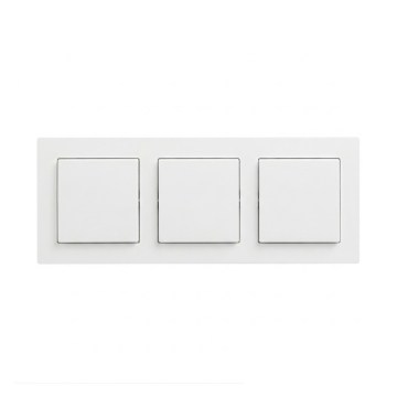 Legrand - Interruptor unipolar triplo č. 1 com moldura NILOE STEP branco