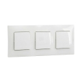 Legrand - Interruptor unipolar triplo n.º 1 com moldura NILOE branca
