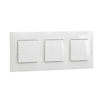 Legrand - Interruptor unipolar triplo n.º 1 com moldura NILOE branca