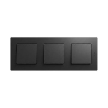 Legrand - Interruptor unipolar triplo n.º 1 com moldura NILOE STEP preto