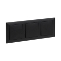 Legrand - Interruptor unipolar triplo n.º 1 com moldura SUNO preto