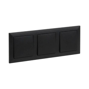 Legrand - Interruptor unipolar triplo n.º 1 com moldura SUNO preto