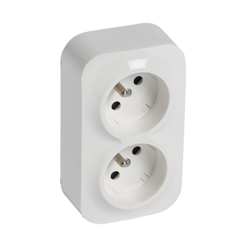 Legrand - Tomada de parede dupla para uso doméstico FORIX 250V branca