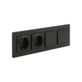 Legrand - Tomada doméstica dupla SCHUKO e interruptor unipolar duplo n.º 1 com moldura NILOE STEP 250V preta