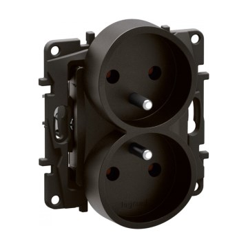 Legrand - Tomada doméstica dupla sem moldura 250V/16A NILOE preta