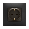 Legrand - Tomada doméstica SCHUKO com moldura NILOE 250V preta