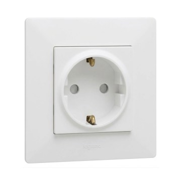 Legrand - Tomada doméstica SCHUKO com moldura NILOE STEP 250V branca