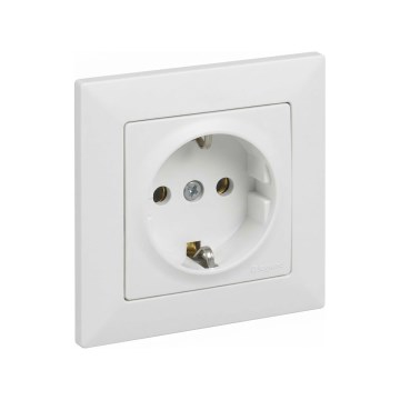 Legrand - Tomada doméstica SCHUKO com moldura SUNO 250V branca