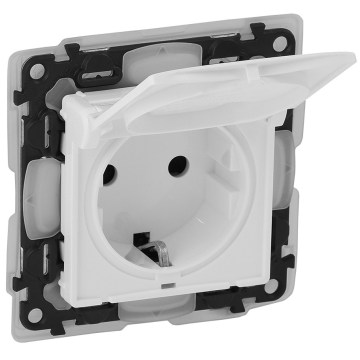 Legrand - Tomada doméstica SCHUKO com moldura VALENA LIFE 250V IP44 branca