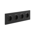 Legrand - Tomada doméstica SCHUKO quádrupla com moldura NILOE STEP 250V preta