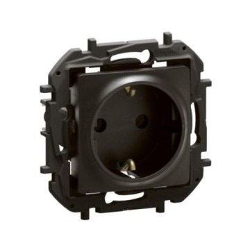 Legrand - Tomada doméstica SCHUKO sem moldura NILOE 250V preta