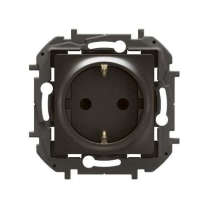 Legrand - Tomada doméstica SCHUKO sem moldura NILOE 250V preta