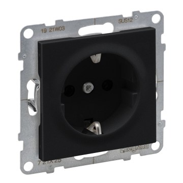 Legrand - Tomada doméstica SCHUKO sem moldura SUNO 250V preta