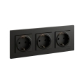 Legrand - Tomada doméstica SCHUKO tripla NILOE STEP 250V preta