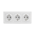 Legrand - Tomada doméstica tripla SCHUKO com moldura NILOE STEP 250V branca