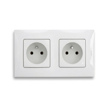 Legrand - Tomada dupla doméstica com moldura NILOE 250V branca