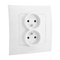Legrand - Tomada dupla doméstica com moldura NILOE 250V branca