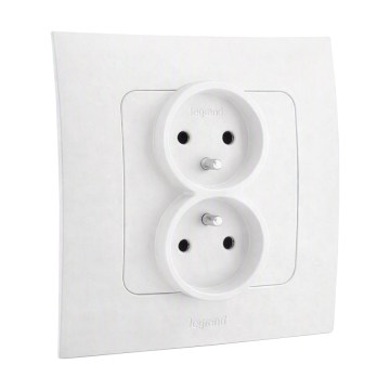 Legrand - Tomada dupla doméstica com moldura NILOE 250V branca