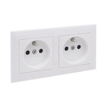Legrand - Tomada dupla doméstica com moldura SUNO 250V branca