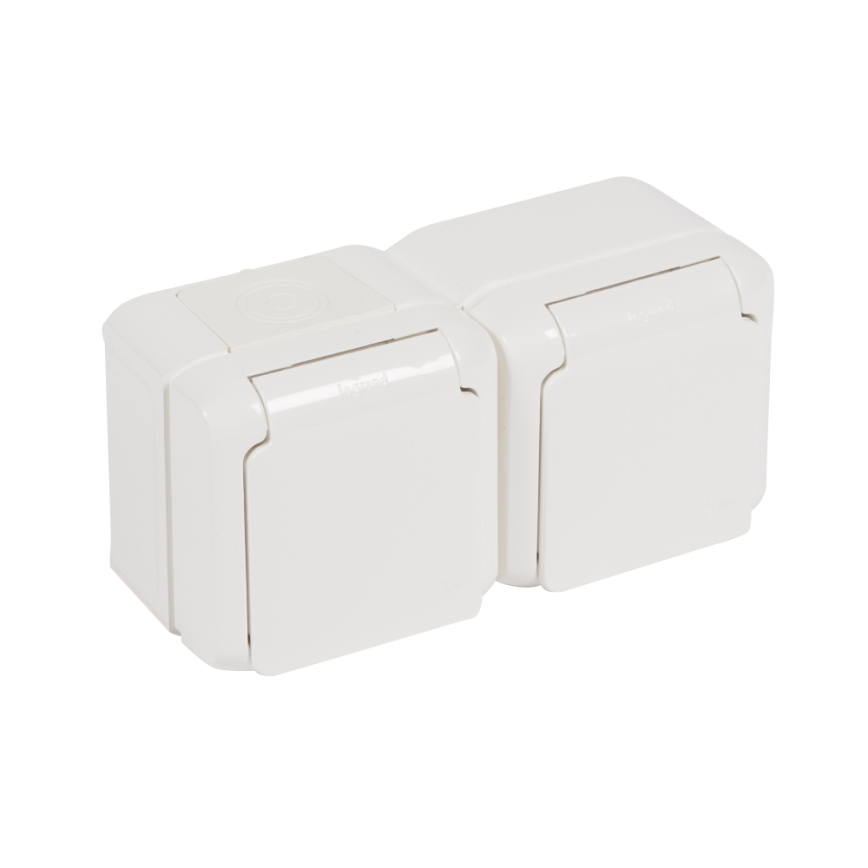 Legrand - Tomada dupla doméstica FORIX 250V IP44 branca