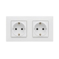 Legrand - Tomada dupla doméstica SCHUKO com moldura NILOE STEP 250V branca