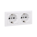 Legrand - Tomada dupla doméstica SCHUKO com moldura SUNO 250V branca