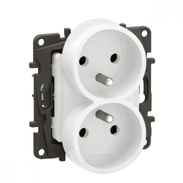 Legrand - Tomada dupla doméstica sem moldura 250V/16A NILOE branca