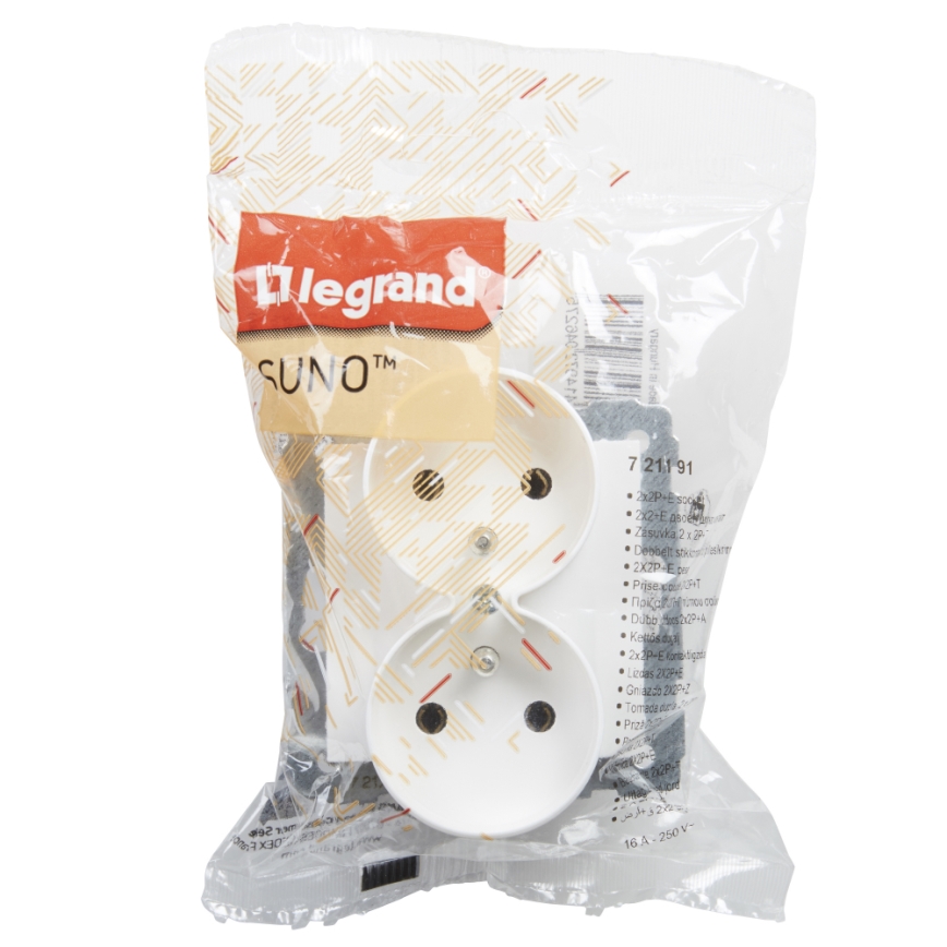 Legrand - Tomada dupla doméstica sem moldura 250V/16A SUNO branca