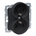 Legrand - Tomada dupla doméstica sem moldura SUNO 250V preta