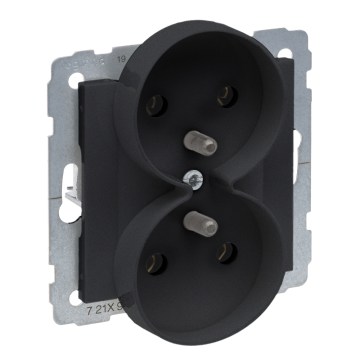 Legrand - Tomada dupla doméstica sem moldura SUNO 250V preta