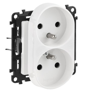 Legrand - Tomada dupla doméstica sem moldura VALENA LIFE 250 V branca