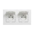Legrand - Tomada dupla externa doméstica com moldura NILOE STEP 250V IP44 branca