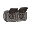 Legrand - Tomada dupla para exterior PLEXO 250V IP55 antracite